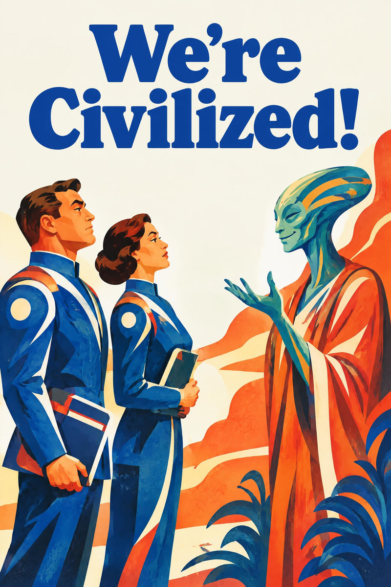 We're Civilized! — Large Print — modern English translation, book cover