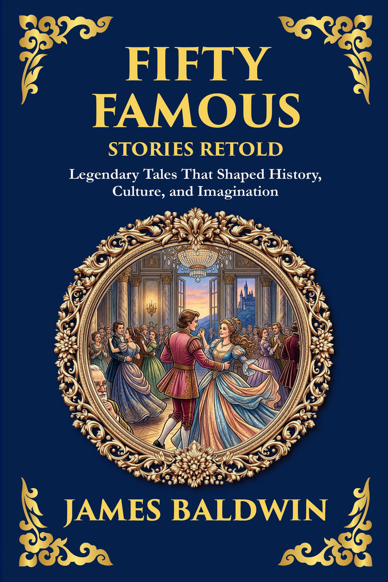 Fifty Famous Stories Retold — Large Print — modern English translation, book cover