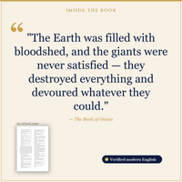 From the book: the Earth was filled with bloodshed and the giants were never satisfied — the Book of Giants, verified modern English.