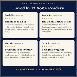 Loved by 12,000+ readers — five-star reviews for The Complete Books of Enoch.