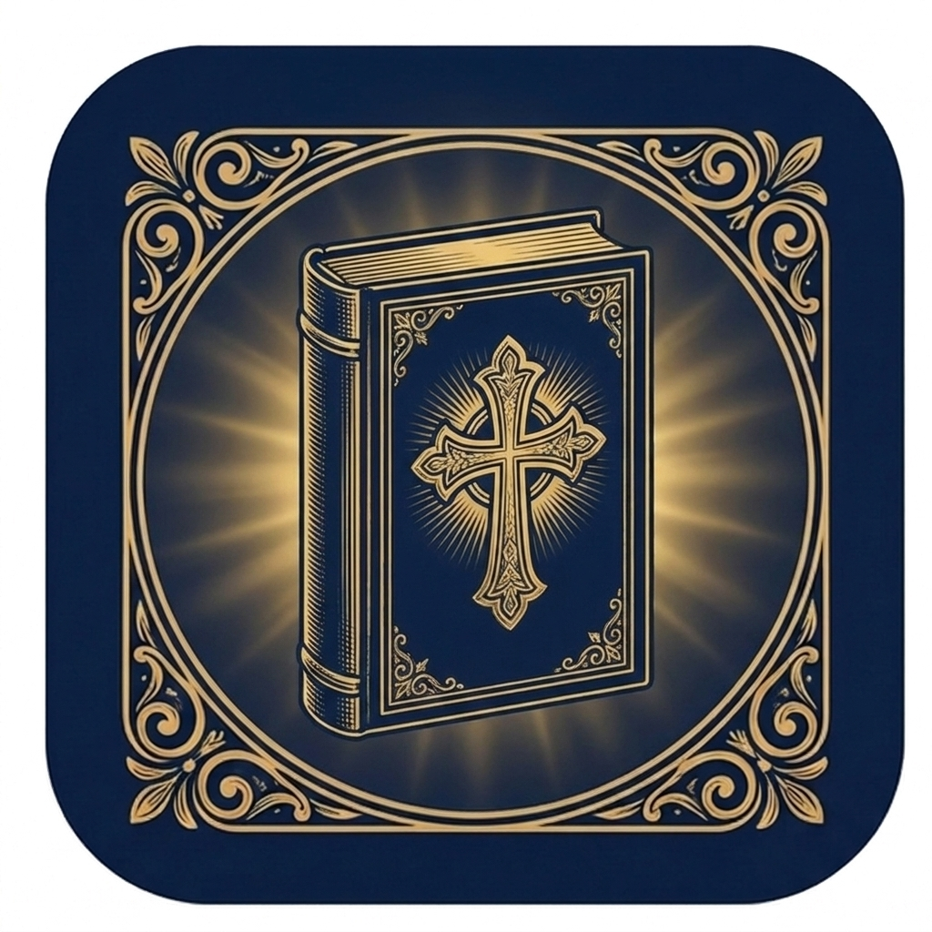 The Complete 88-Book Ethiopian Bible — ornate gold-on-navy emblem icon.