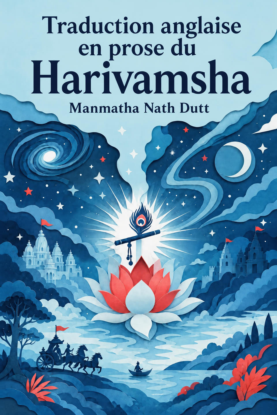 Traduction anglaise en prose du Harivamsha by Manmatha Nath Dutt, the cover