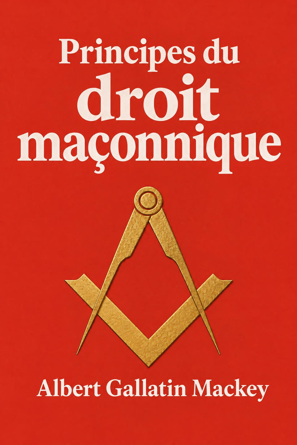 Principes du droit maçonnique by Albert Gallatin Mackey, the cover