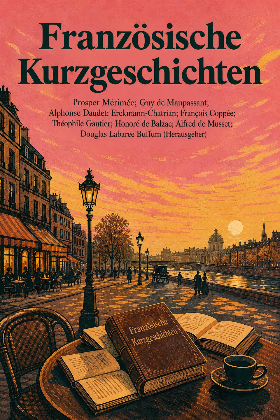 Französische Kurzgeschichten by Prosper Mérimée; Guy de Maupassant; Alphonse Daudet; Erckmann-Chatrian; François Coppée; Théophile Gautier; Honoré de Balzac; Alfred de Musset; Douglas Labaree Buffum (Herausgeber), the cover