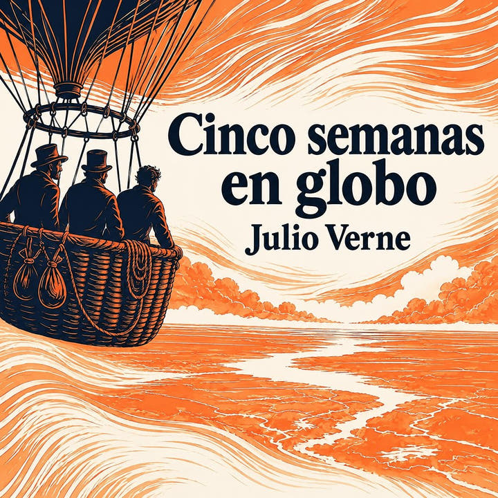 Cinco semanas en globo, portada del audiolibro