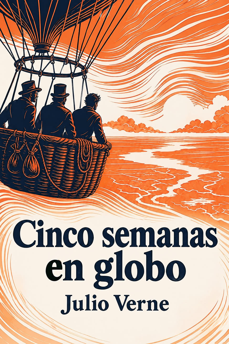 Cinco semanas en globo by Julio Verne, the cover