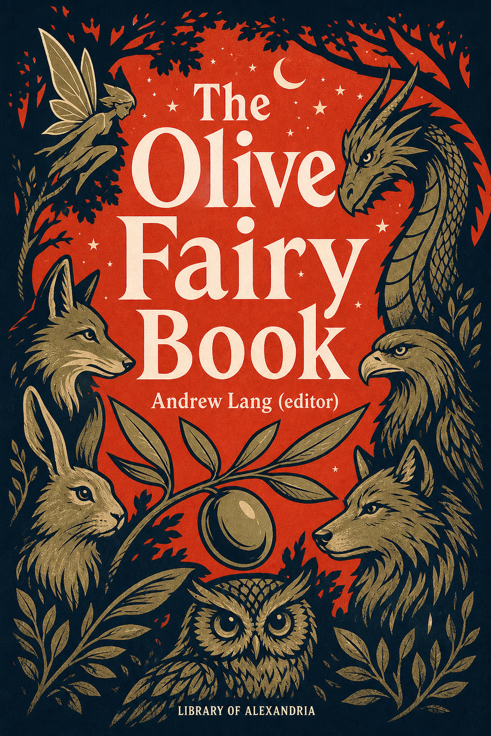 The Olive Fairy Book by Andrew Lang (editor), the cover