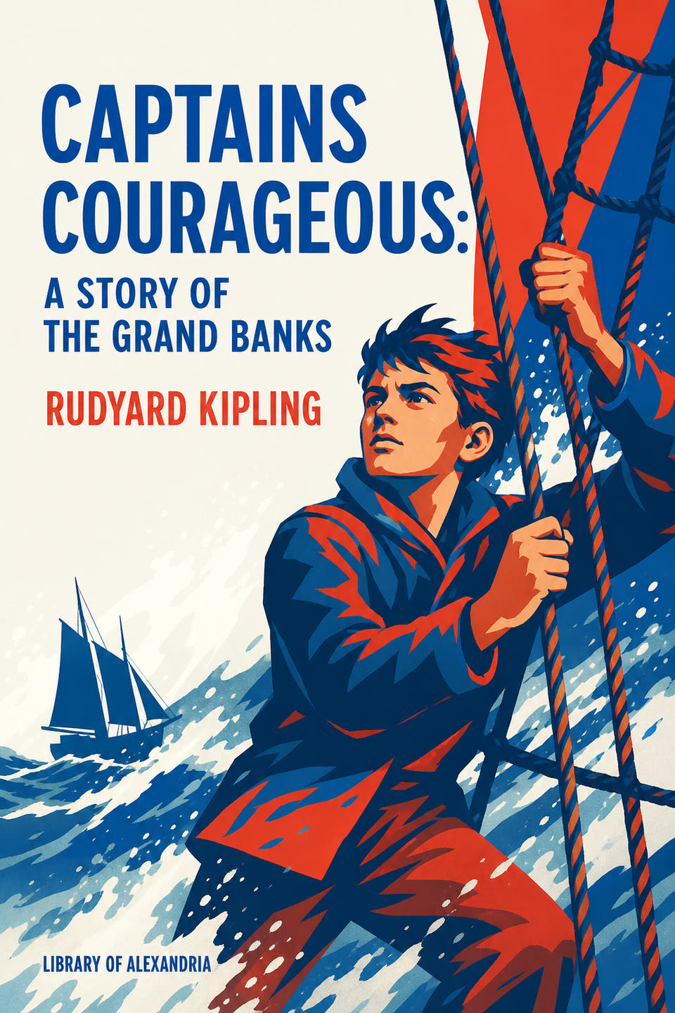 "Captains Courageous": A Story of the Grand Banks by Rudyard Kipling, the cover