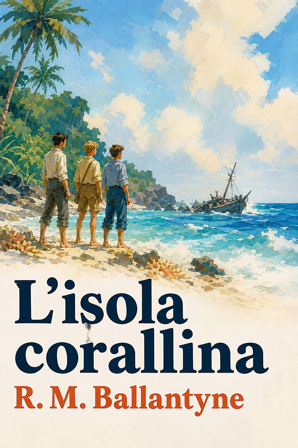 L'isola corallina by R. M. Ballantyne, the cover
