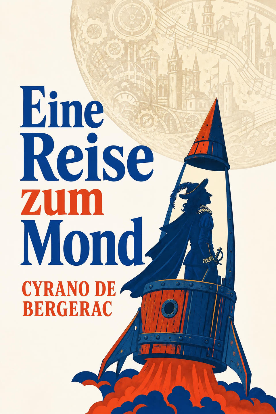 Eine Reise zum Mond by Cyrano de Bergerac, the cover