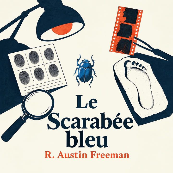 Le Scarabée bleu, la couverture du livre audio
