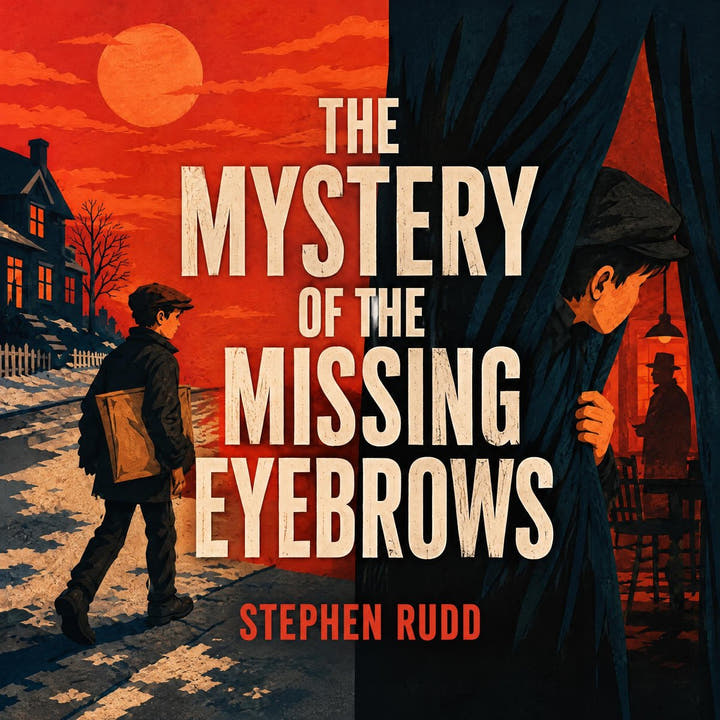 The Mystery of the Missing Eyebrows, the audiobook cover