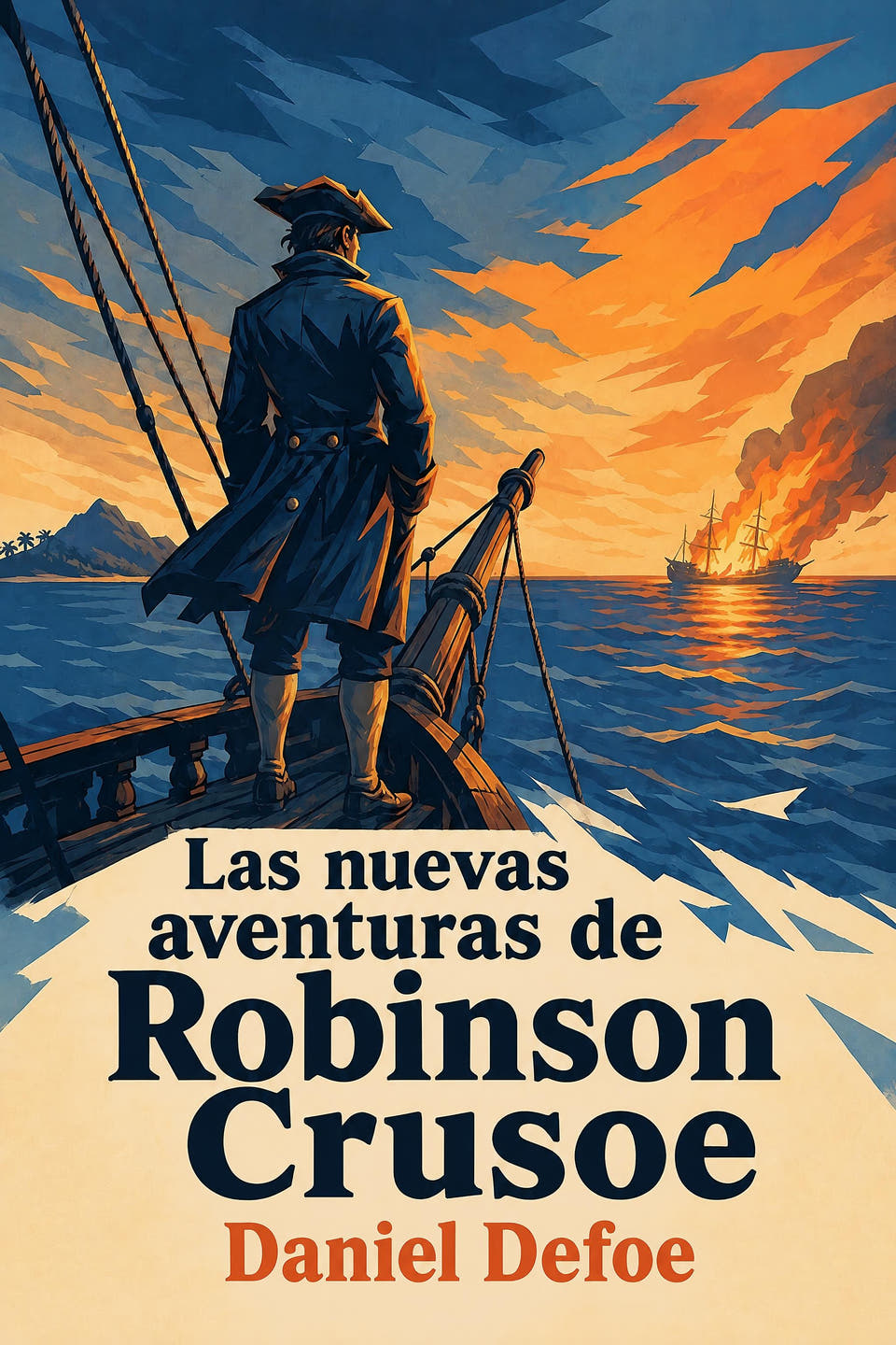 Las nuevas aventuras de Robinson Crusoe by Daniel Defoe, the cover