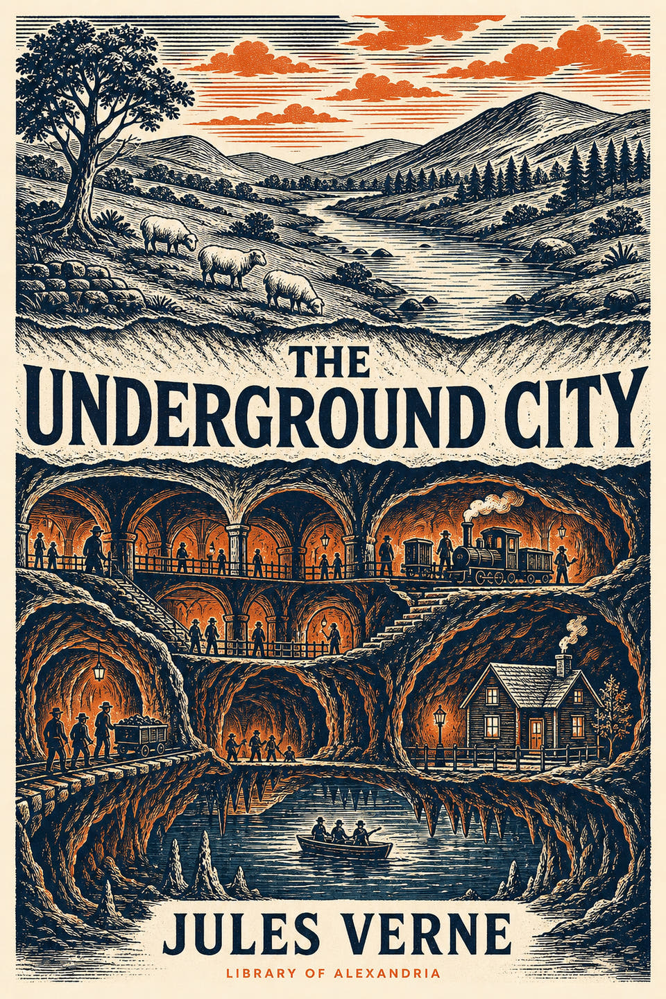 The Underground City by Jules Verne, the cover