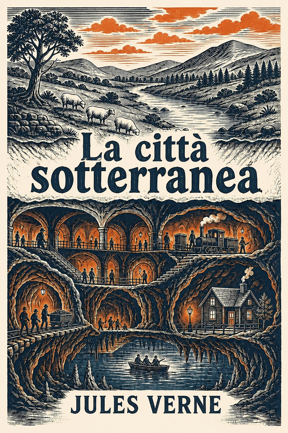 La città sotterranea by Jules Verne, the cover