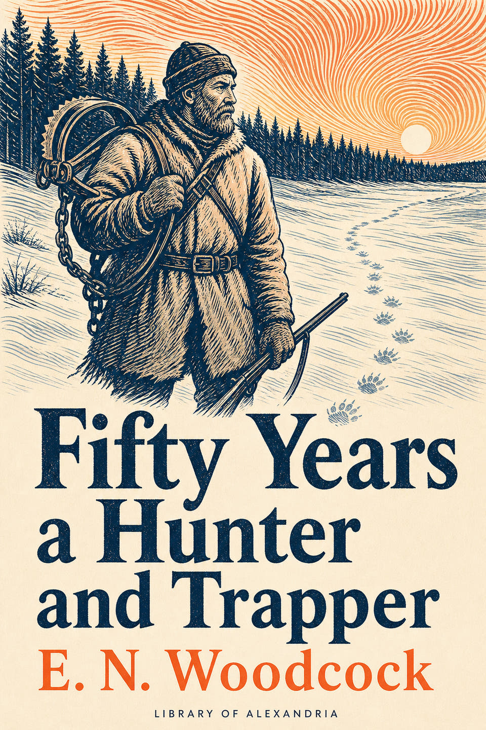 Fifty Years a Hunter and Trapper by E. N. Woodcock, the cover
