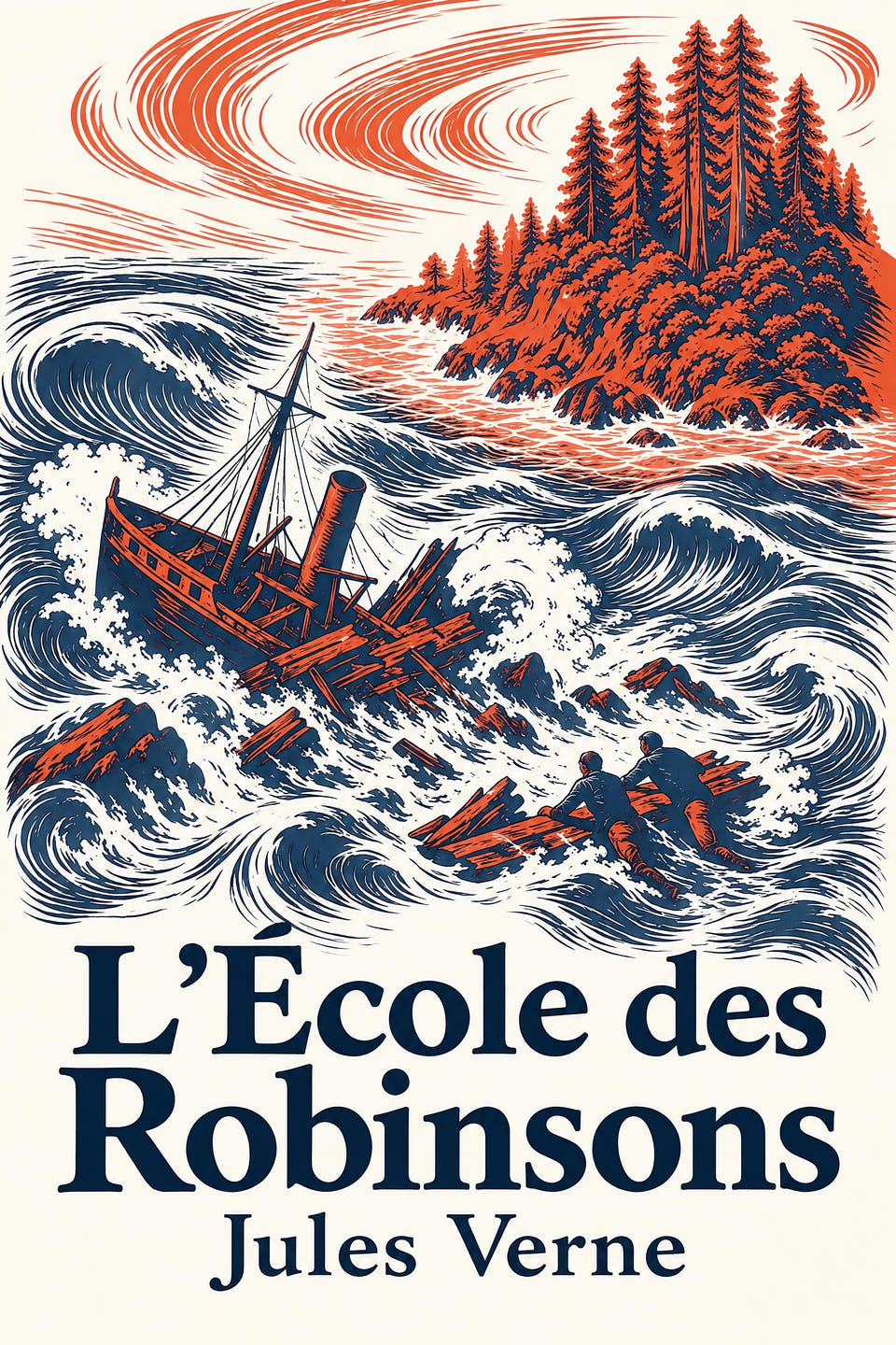 L’École des Robinsons by Jules Verne, the cover
