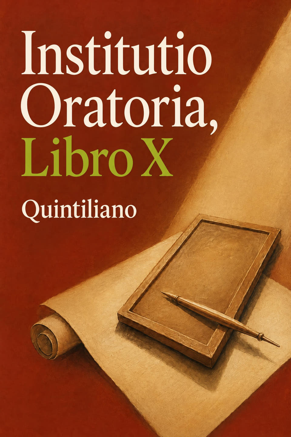 Institutio Oratoria, Libro X by Quintiliano, the cover