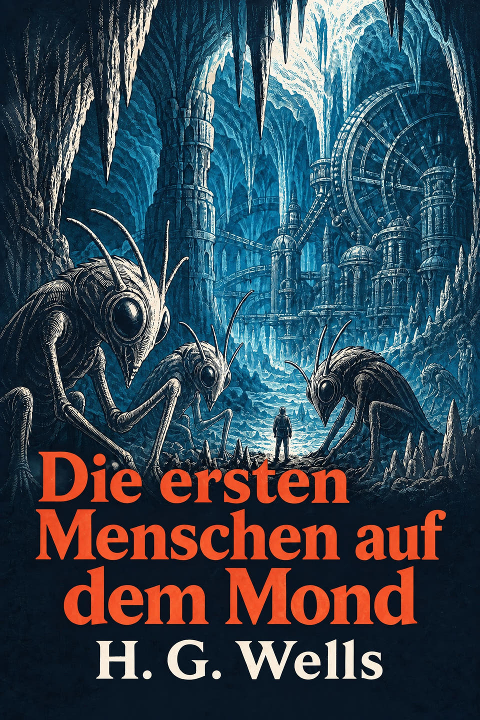 Die ersten Menschen auf dem Mond by H. G. Wells, the cover