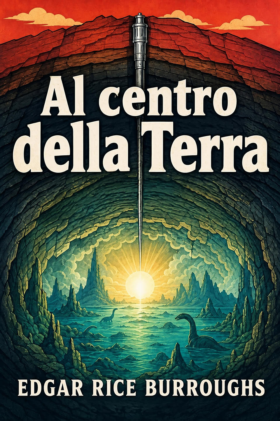 Al centro della Terra by Edgar Rice Burroughs, the cover