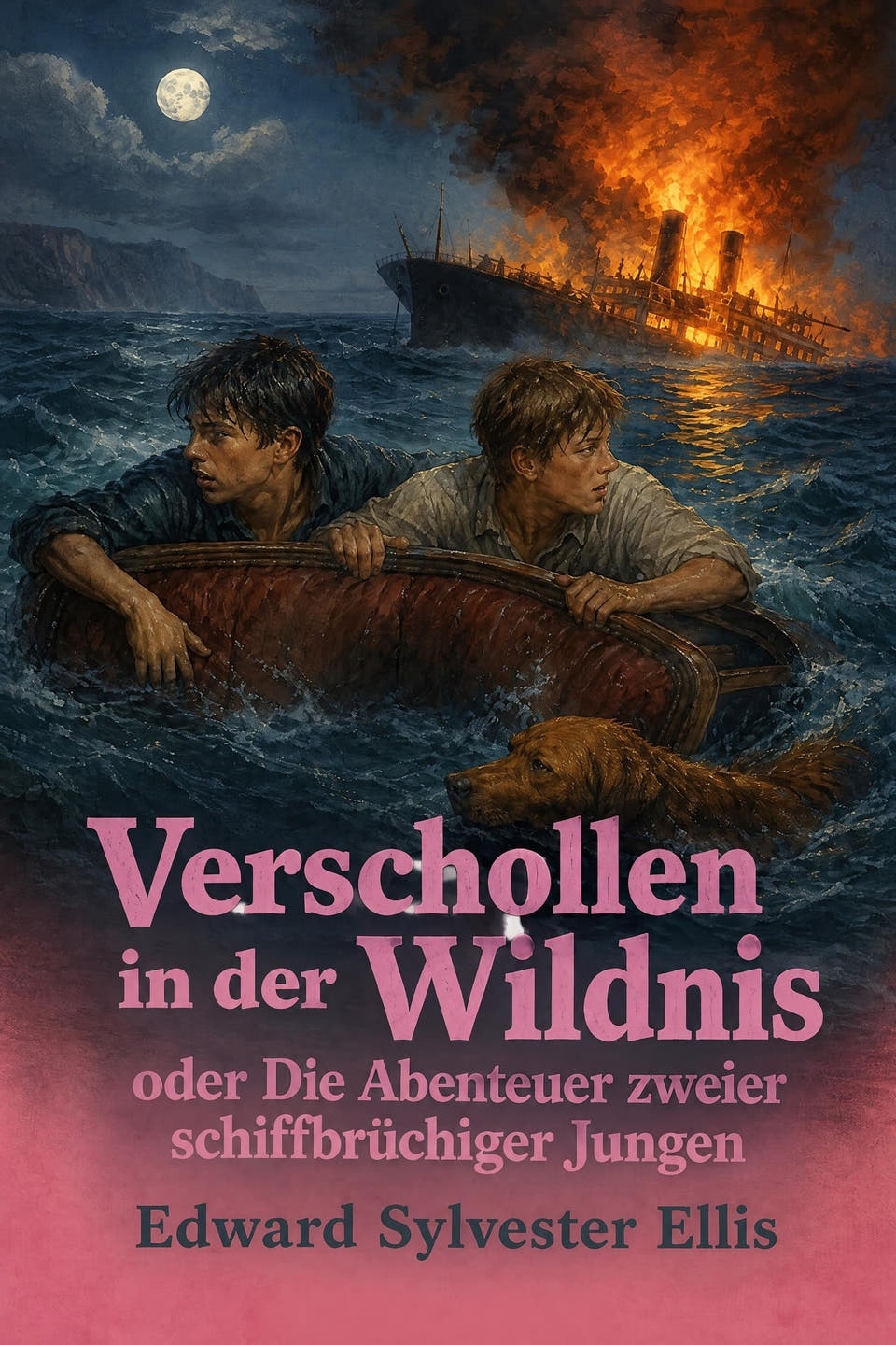 Verschollen in der Wildnis oder Die Abenteuer zweier schiffbrüchiger Jungen by Edward Sylvester Ellis, the cover