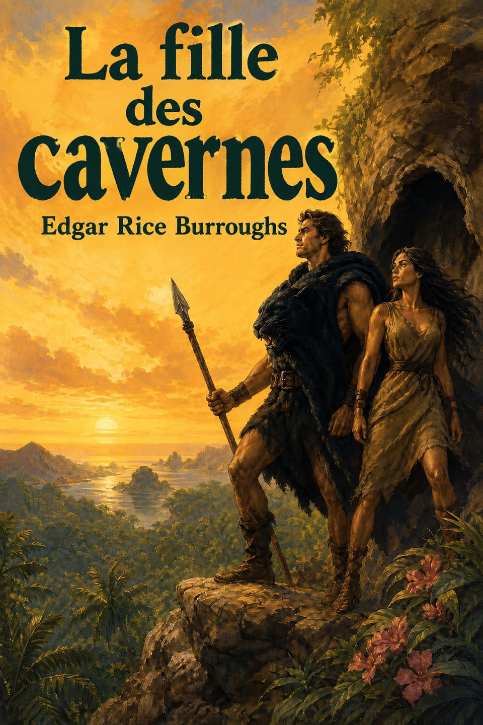 La fille des cavernes by Edgar Rice Burroughs, the cover