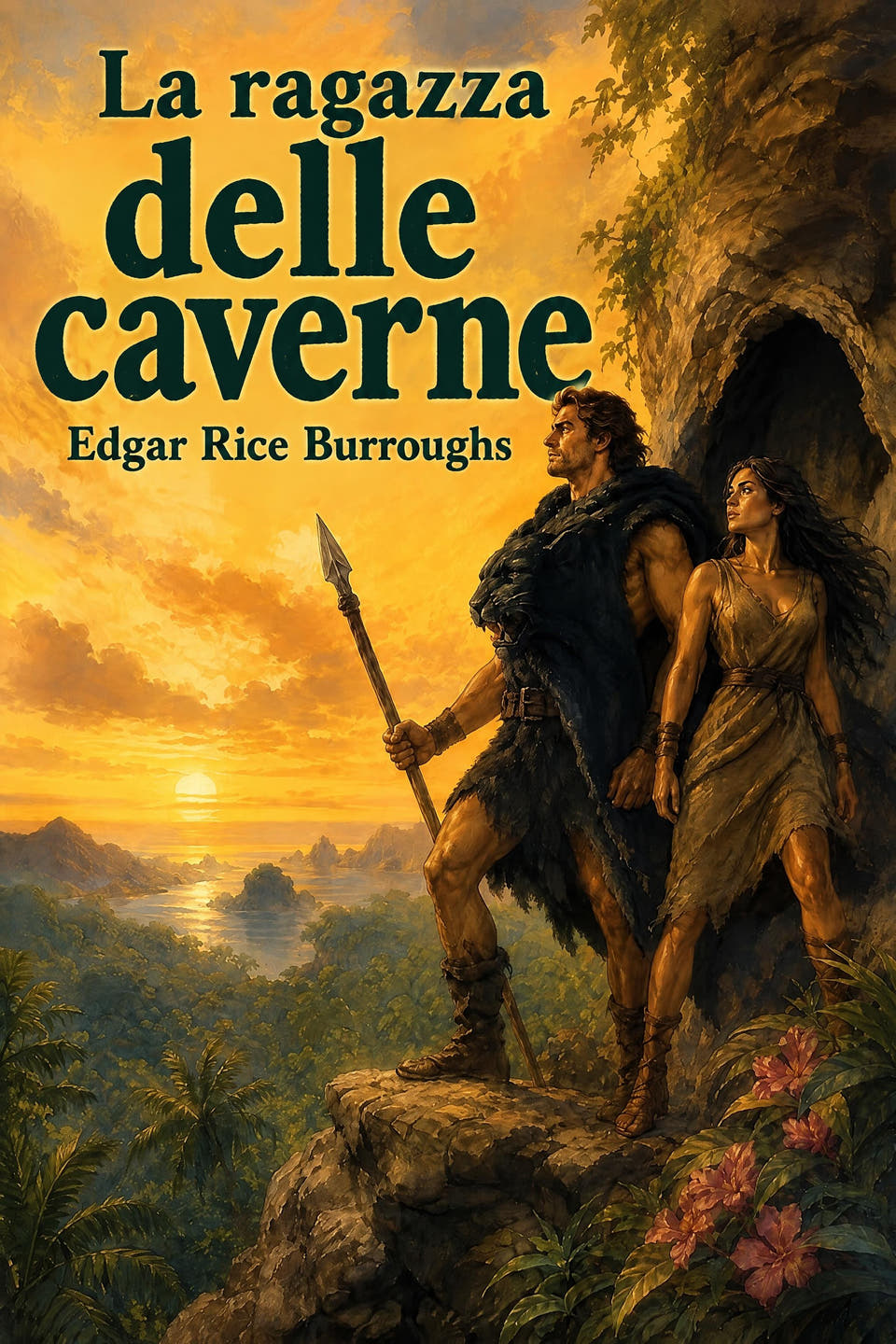 La ragazza delle caverne by Edgar Rice Burroughs, the cover