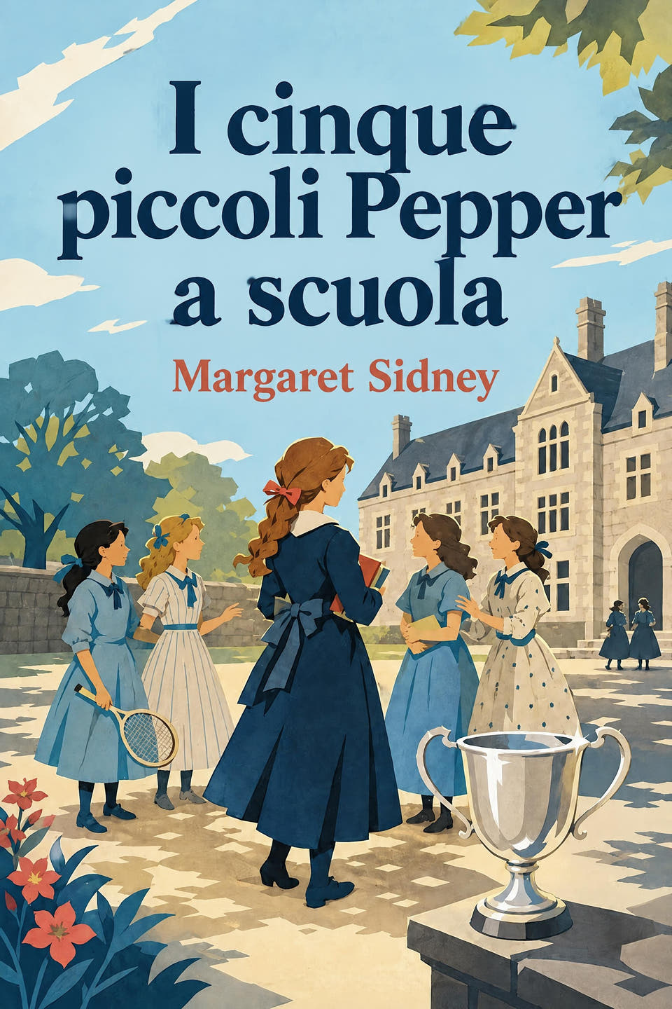 I cinque piccoli Pepper a scuola by Margaret Sidney, the cover