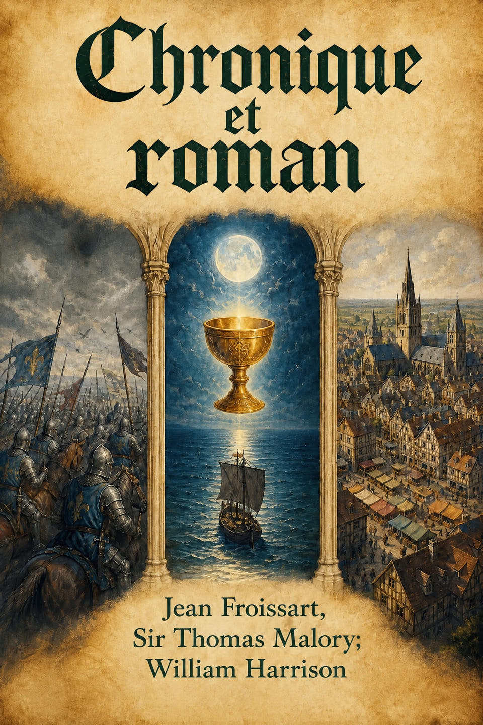 Chronique et roman by Jean Froissart; Sir Thomas Malory; William Harrison, the cover