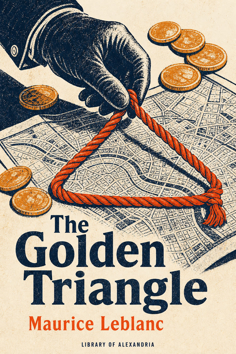 The Golden Triangle by Maurice Leblanc, the cover
