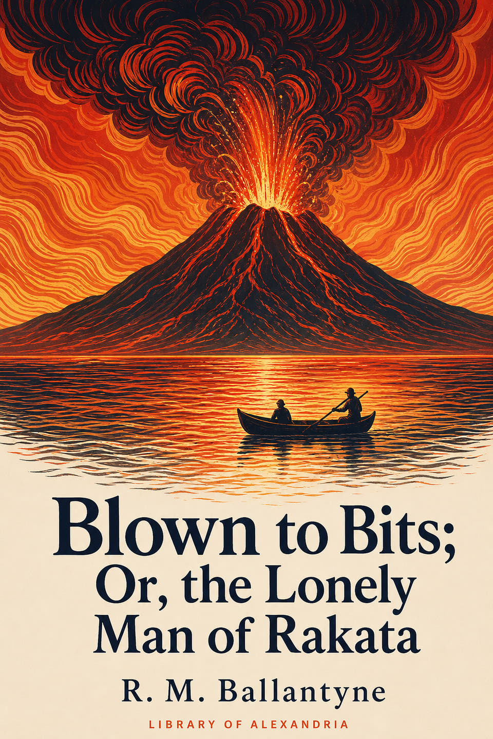 Blown to Bits; Or, the Lonely Man of Rakata by R. M. Ballantyne, the cover