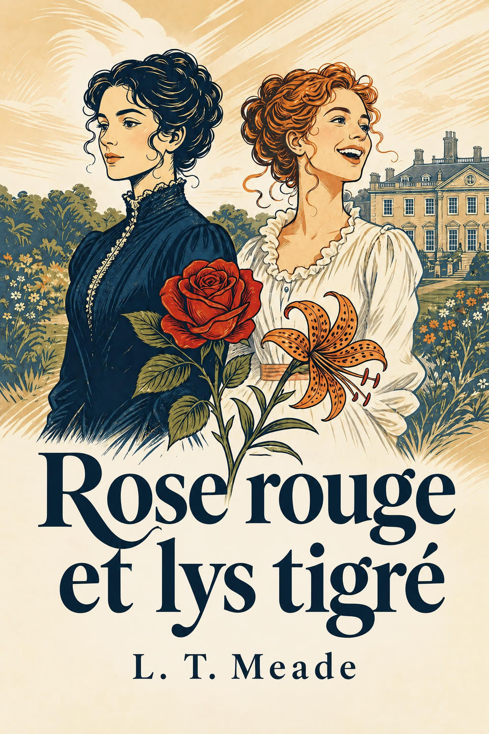 Rose rouge et lys tigré by L. T. Meade, the cover