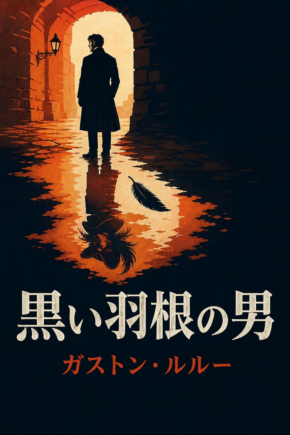 ガストン・ルルー著『黒い羽根の男』の表紙